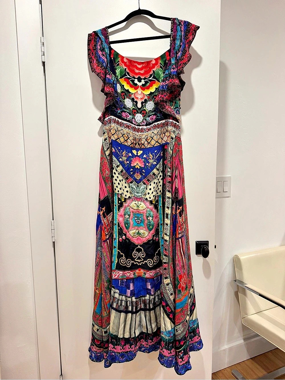 Camilla silk Floral Maxi Dress XL Like New